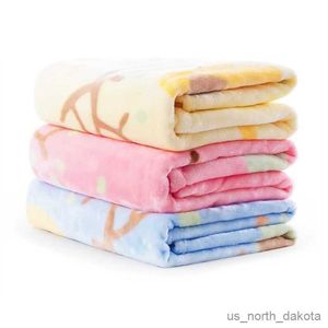 Blanket 70x100cm Soft Warm Skin-friendly Fleece Blanket Printed Pattern Solid Color Warmer Blanket Home Supplies R230616