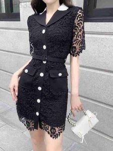 Urban Sexy Dresses Designer New Summer for Women Hollow Out Dinner Dress Party Ootd Fashion Top-grade Lace Birthday Mother's Day Gift O6OR