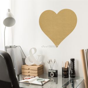 Grandes adesivos de parede de coração dourado metálico decalque de parede de vinil removível adesivo de parede à prova d'água para decoração de casa papel de parede mural SA543