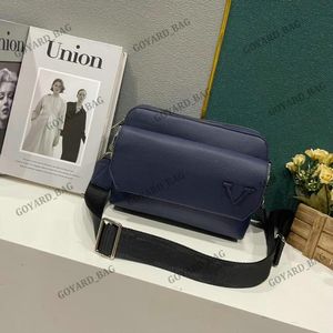 Дизайнерская сумка Fastline, мужская роскошная сумка через плечо, кожаная сумка Aerogram, классический модный кошелек, модный клапан, темно-синий, черный, через плечо M22482 M22611