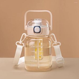 Vattenflaskor Praktisk sportflaska teseparation Lätt att bära Barntumlare Big Belly Halmdrink med
