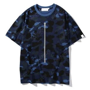 Erkek T Shirt Tasarımcıları Yaz Gevşek Köpekbalığı Baskılı Tişörtler Kamuflaj Kısa Kollu Yüksek Sokak Günlük Tişört Erkekler Kadınlar 518L