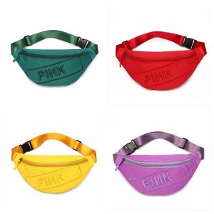 Kvinnor Bältesväskor utomhusresor Körning av midja Pack Nylon Letters Crossbody Chest Bag Fashion Fanny Packs telefonpåse