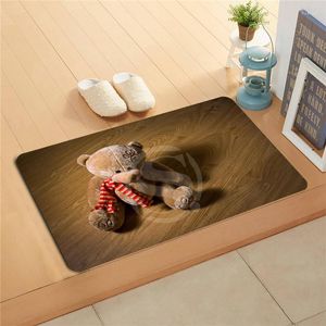 Carpets V&52 Custom Cute Teddy Bear Doormat Home Decor Door Mat Floor Bath Mats Foot Pad L7.11&!b52
