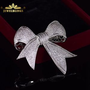 Spille Spille Bling Full Micro Pave Clear CZ Spilla con fiocco in nastro vittoriano Spille antiche per papillon Gioielli edoardiani per abito da donna Cappotto Sciarpa Scialle 230616