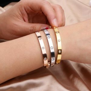 Средства дизайнера, корейская версия, новый браслет для пары Cati с бриллиантами, титановая сталь, розовое золото, женские аксессуары, бестселлер