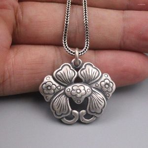 Kedjor Solid 925 Sterling Silver Floral Butterfly Pendant 1,5 mm Vete Link Chain 20 