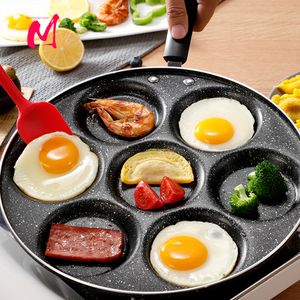 Pans 47 Cups Pancakes Frying Breakfast Egg Pan Durable Nonstick Holes Cooking Ham Pancak Maker Cookware 230616