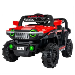 Hy Children's Electric Car For Kids Ride On 12V 4x4 Drive Child Bluetooth Fjärrkontroll Imitation Läderstol Off-road fordon