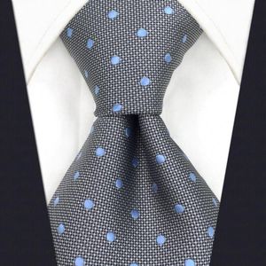 D21 Grau gepunktete Herren-Krawatte aus Seide, modisches Kleid, extra lang, Größe 63 Zoll, für Hochzeit, Bräutigam, Neuheitskrawatten für Männer. Hanky8504841239u