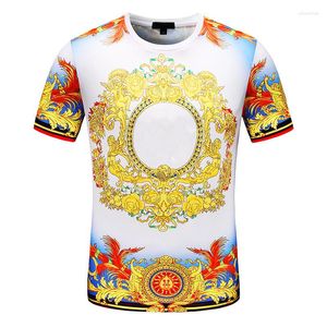 Męskie koszule T Summers Męskie i damskie Sumne T-shirty w 3D Retro Luksusowe luksusowe królewskie kwiaty uliczne mody mody oversize odzież