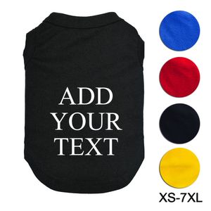 Dog Apparel DIY Summer Customized Personalized Tank with Text Cat Pet Puppy Tshirt Top Clothing 230616