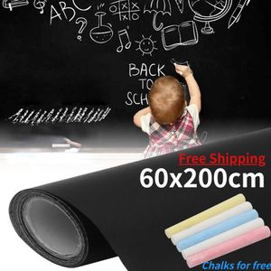 Grande quadro-negro adesivo de parede autoadesivo removível à prova d'água papel quadro-negro faça você mesmo casa quarto crianças decoração com giz