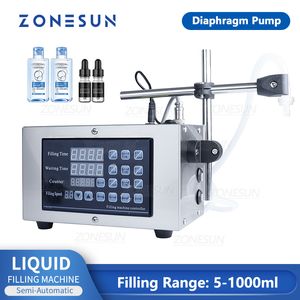 Zonesun GFK280 Liquid Filler Digital Control Footwitch Semi-Automatic Water Beverage Drinks Juice Filling Machine