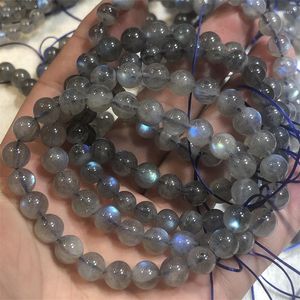 Link Pulseiras Atacado 1pcs Natural Blue Flash Labradorite Beads 6mm 7mm 8mm 9mm 10mm Pulseira redonda de pedras preciosas 18,5cm