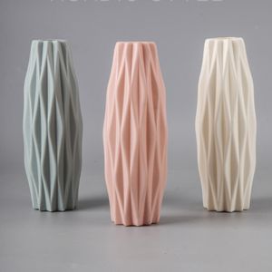 Vasi Casa Vaso di fiori in plastica Decorazione Disposizione Contenitore Moderno Creativo Bianco Imitazione Vaso in ceramica Idroponica 230615