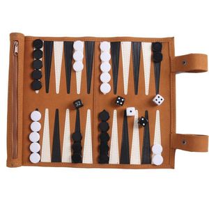 Schackspel Backgammon Board Game Travel Set Strategi Spela bitar DICE CUPS TRÅ för TABELL 230615