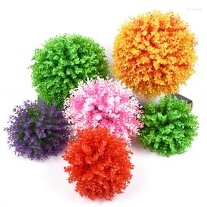 Flores decorativas 20-40CM Plantas Artificiais Milan Grass Ball Plástico Bolas de Buxo Eucalipto Festa de Casamento Casa Decoração Ao Ar Livre