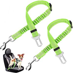Adjustable Pet Harnesses Retractable Dog Leash Reflective Car Travel Accessories For Dogs Cats With Elastic Shock Absorption