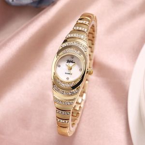 Relógios femininos femininos com pulseira, ouro rosa, moda, luxo, aço inoxidável, relógio de pulso, elipse, criativo, vestido feminino, relógio de quartzo 230615