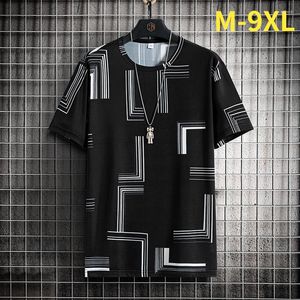 T-shirt da uomo T-shirt oversize da uomo Hip Hop stampato maniche corte Streetwear Black Tops Tees 2023 Summer Casual Men's Plus Size