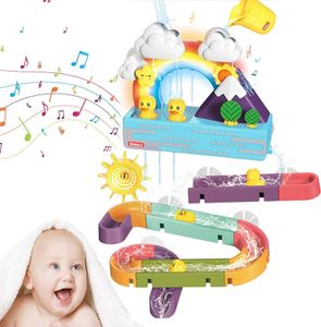 Bath Toys Light Musical Track Bath Toys for Kids Ages Wall Bathtub Toy Slide Christmas Birthday Gif 230615