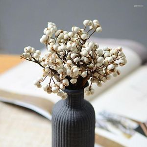 Fiori decorativi 20 pezzi Piante da fiore Dired Batuffoli di cotone naturale Secco Mazzo di frutta bianca reale Decorazione per la casa di nozze fai da te