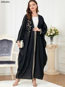 Ethnische Kleidung Muslim Abaya Dubai Kleid Marokkanischer Kaftan Fledermausärmel Golfrobe Lose Jalabiya Türkische Kleider Applikationen Kleid Islam 230616