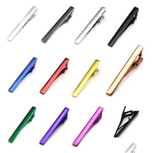 Tie Clips Shirts Business Suits Bars Fashion Jewelry For Men Gift Gold Red Black Blue Will And Sandy Drop Delivery Cufflinks Clasps Dhygi