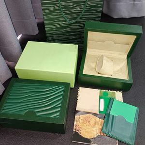 豪華な高品質のグリーンウォッチボックスケース紙袋木製女性のためのオリジナルボックスギフトバッグアクセサリーロレックスハンドバッグサプライズdhgate