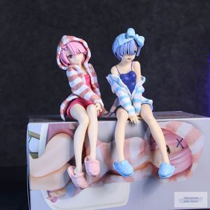 アクションおもちゃのフィギュアボックスヌードルストッパーフィギュアreゼロ別の世界での生活の始まりram ram anime figure ram rem home chesought comsion figure toys 230616