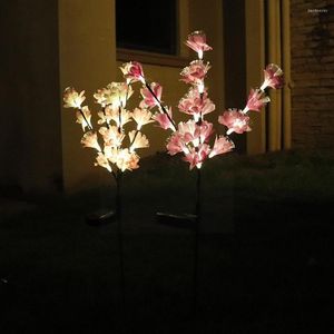 Flower Solar Lights Outdoor Waterproof Garden Up Bright 8H Landscape to Stake LED Pathway Decorative F7W2