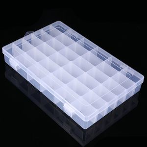 Jewelry Boxes 36 Grids Adjustable Compartment Plastic Storage Box Jewelry Earring Bead Screw Holder Removable Case Nail Art Accessories 230616