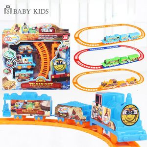 Electricrc Track Dzieci DIY Electric Train Set Cartoon Variet Puzzle Zabuczniki samochodowe Rail Dopasuj do pociągu kolejowego Toys For Children Prezenty 2306616