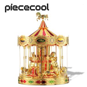 3D Puzzles Piececool Metal Puzzle Carousel Model Building Kits Assembly DIY Toys for Teen Birthday Gifts Adult 230616