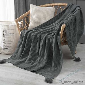 Blankets Blanket with Solid Beige Grey Coffee Throw Blanket for Bed Sofa Home Textile Fashion Cape 130x170cm Knitted Carpet R230617