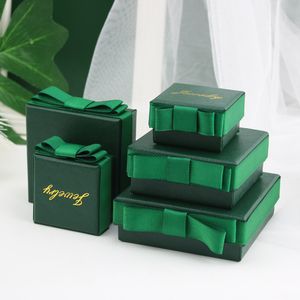 Jewelry Boxes Customized Printed 24pcs/Lot Jewelry Packaging Box Paper Carton Gift Display Organizer Bow Storage Necklace Display 230616