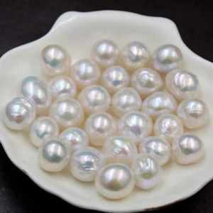 Mode Trend Gift Diy Beads ovanliga vitt nära Round Edison Natural Odlat Big Pearl 12mm Loose Freshwater Pearl Pärlor Tillbehör