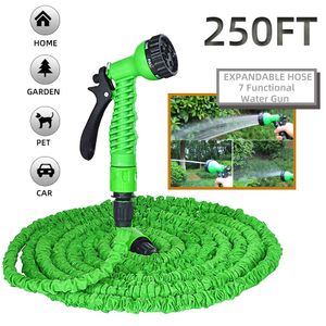 Hoses 25200FT Expandable Water Gun Hose Kit Magic PVC Reel Pipe with 7 Spraying Mode for Garden Farm Irrigation Car Wash 230616