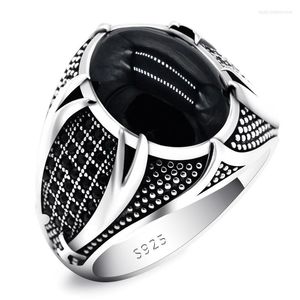 Кластерные кольца Исламское кольцо для мужчин 2023 г. Тренд черный каменный серебряный серебряный серебряный серебряный