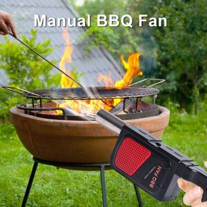 BBQ Tools Accessories Portable Handheld Electric Fan Air Blower för utomhuscamping Picknickgrill matlagningsverktyg 230616