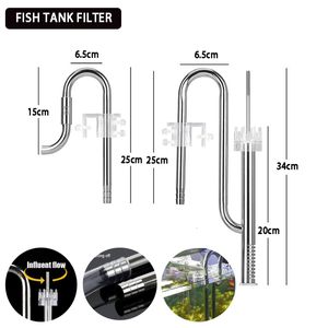 Tubo de lírio de aquário ZRDR de aquecimento de filtração com entrada e saída de skimmer de superfície de aço inoxidável para filtro de aquário plantado filtro de tanque de peixes 230617
