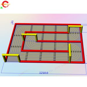 Ücretsiz gemi dış mekan aktiviteleri çocuklar 12.1x8.9x1.89mh özel yapım şişirilebilir Go Kart Track tampon araba yarış pisti satılık