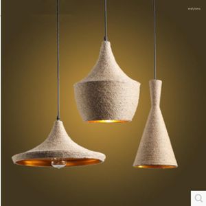 Pendellampor modern kreativ design harts apa loft vintage rep ljus för hembelysning bar café retro hängande lampa