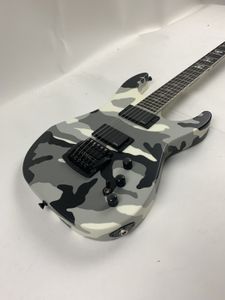 Handfärgarbete Jeff Hannem Signature Urban Camo Electric Guitar China EMG Pickups 9V Battery Box Black Hardware