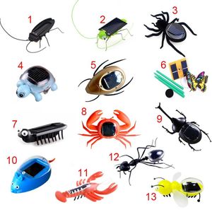 Novelty Games Children Toy Plastic Solar Power Ant Cockroach Spider Tortoise Crab Butterfly Insect Teaching Kid Gift 230617