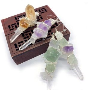 Подвесные ожерелья натуральный хрустальный минеральный драгоценный камень простые и элегантные мужские женские ювелирные украшения камень амулет цвет нерегулярно