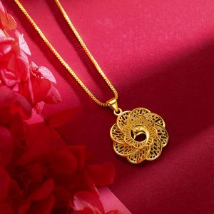 Pingente Feminino Corrente Moda Design Retro Pavão Real Ouro 18k Cor Círculo Redondo Jóias em Forma de Flor Presente