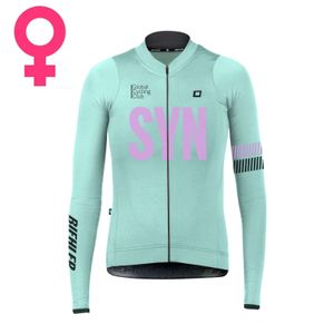 Bisiklet gömlekleri üstleri bahar sonbahar kadınlar uzun kollu bisiklet jersey syn takım yarış gömlekleri polyester bisiklet giyim ropa Ciclismo 230616