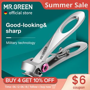 Nail Clippers MR.GREEN Nail Clippers Stainless Steel Wide Jaw Opening Manicure Fingernail Cutter Thick Hard Ingrown Toenail Scissors tools 230616